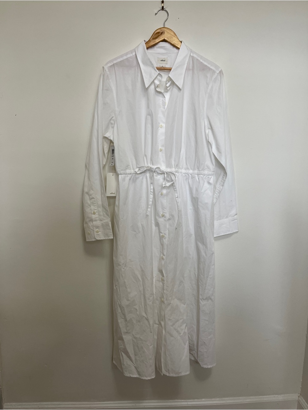Wilfred Islington Poplin Long Sleeve Button Up Shirt Dress Size XL NWT